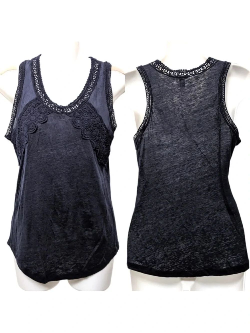 J. CREW Linen Crochet Sleeveless Top XS